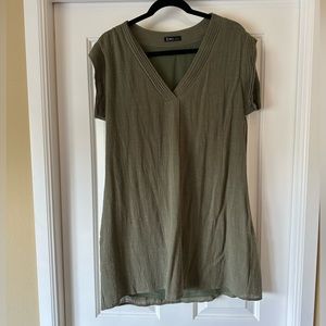 Army green shift dress